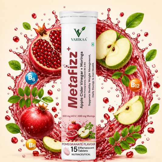 Metafizz+ ACV Fat Burn & Bloom Combo Effervescent Tablets – Pomegranate Flavour | Pack of 4