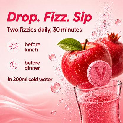 Metafizz+ ACV Fat Burn & Bloom Combo  Effervescent Tablets  – Pomegranate Flavour