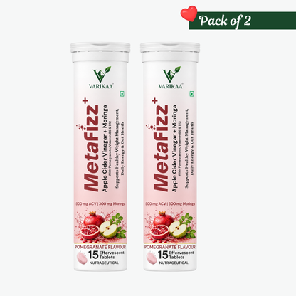 Metafizz+ ACV Fat Burn & Bloom Combo  Effervescent Tablets  – Pomegranate Flavour | Pack of 2