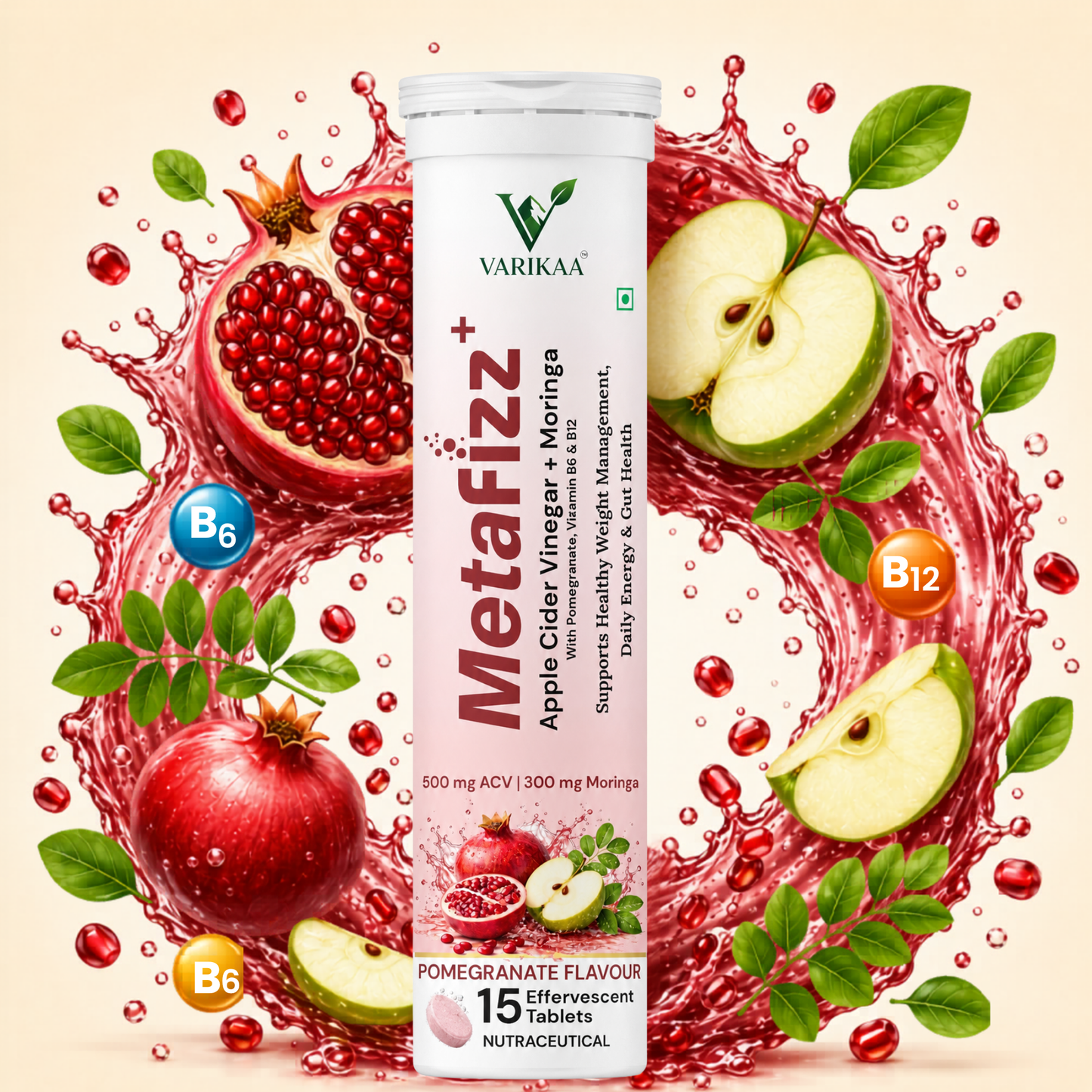 Metafizz+ ACV Fat Burn & Bloom Combo  Effervescent Tablets  – Pomegranate Flavour