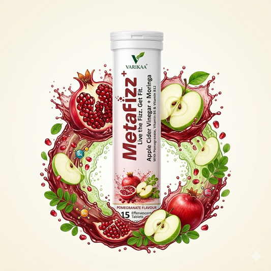 4 x MetaFizz+ Apple Cider Vinegar + Moringa Effervescent Tablets (Pomegranate Flavour)